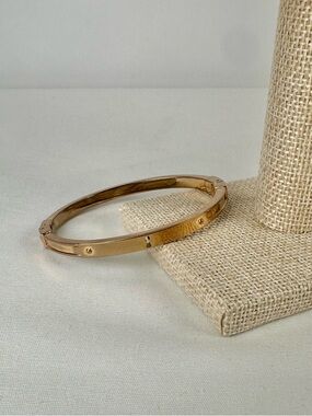 Fossil Bracelet, Rose Gold Plated Keyhole Bracelet, Hinged and Clasp